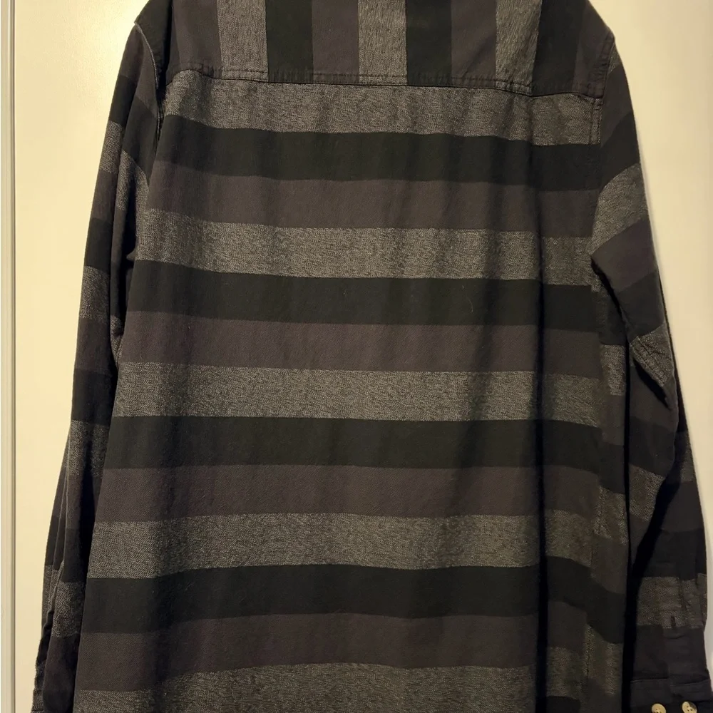 Triple Five Soul Black and Gray Striped Men's Shirt - Picture 2 of 4